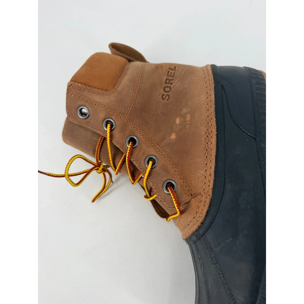 Sorel Cheyanne Lace Waterproof Boot Men 9.5 Brown Leather Duck Boot Gorpcore